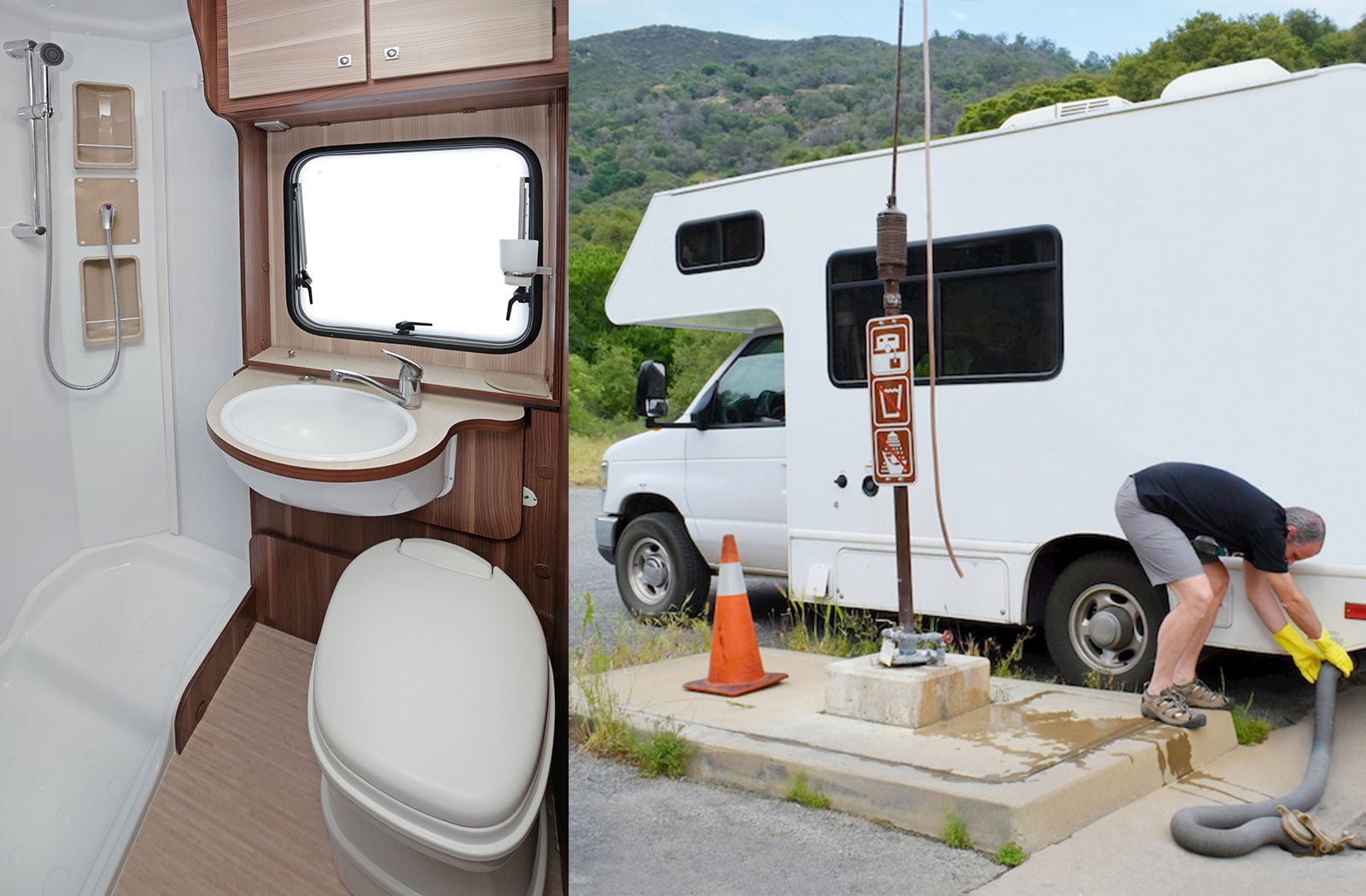 Portable RV/camper toilet and holding tank setup in Lawrenceburg, Kentucky